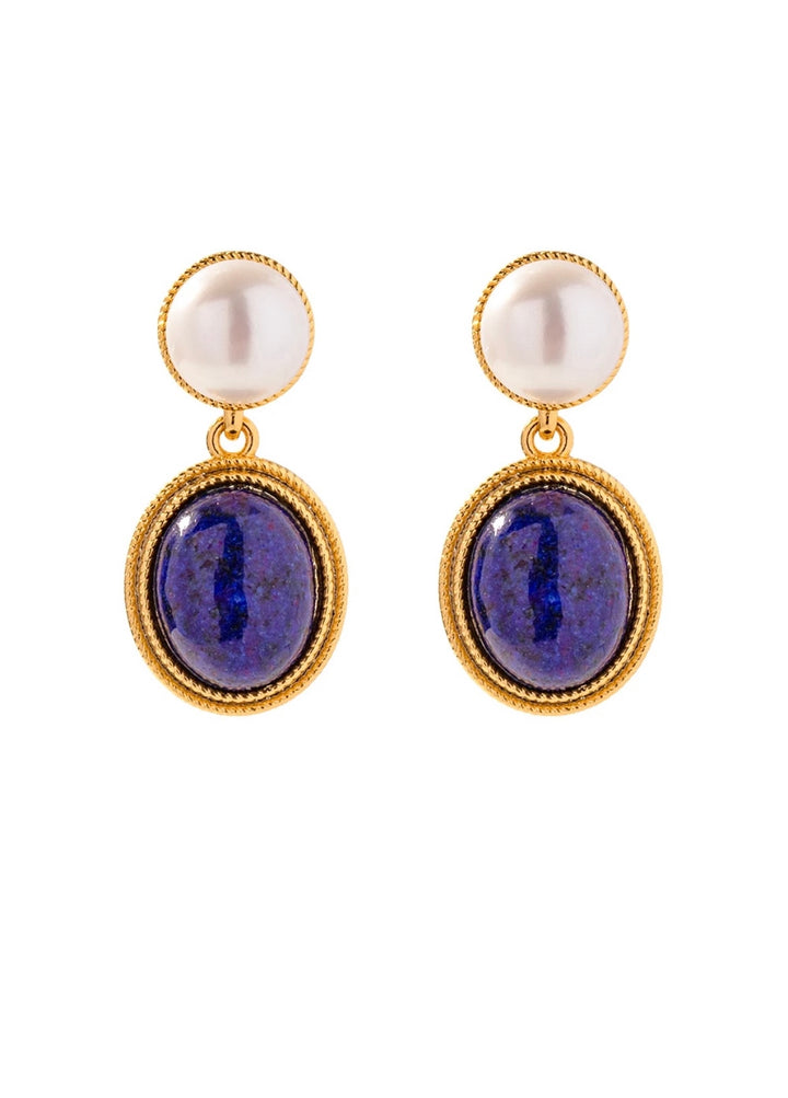 Luxury Lapis Lazuli Stone Earrings