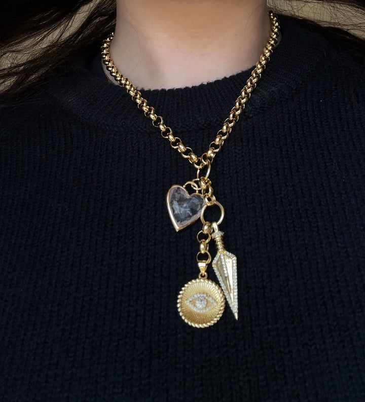 Powerful Manifestation Clear Quartz Mix Charms Necklace