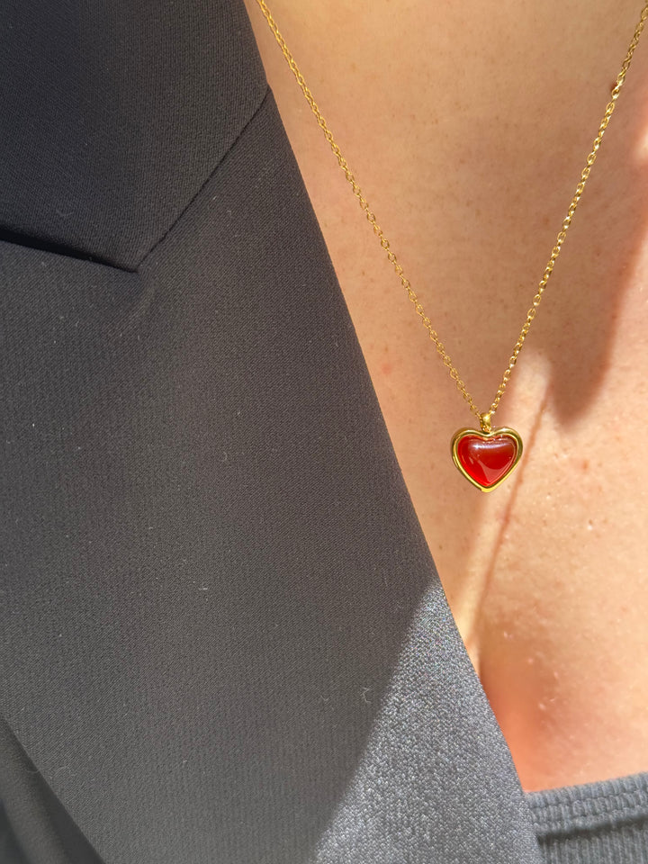 carnelian heart necklace