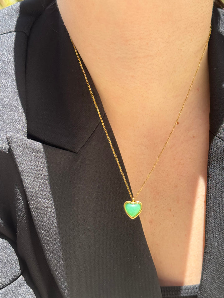 green aventurine heart necklace