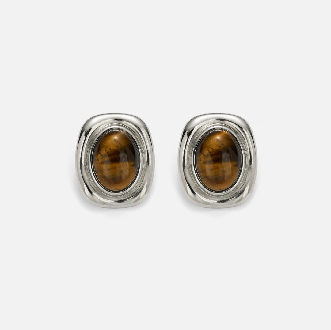 Tigers Eye Stud Earrings