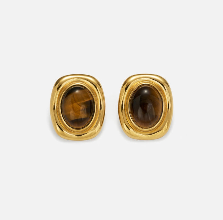 Tigers Eye Stud Earrings