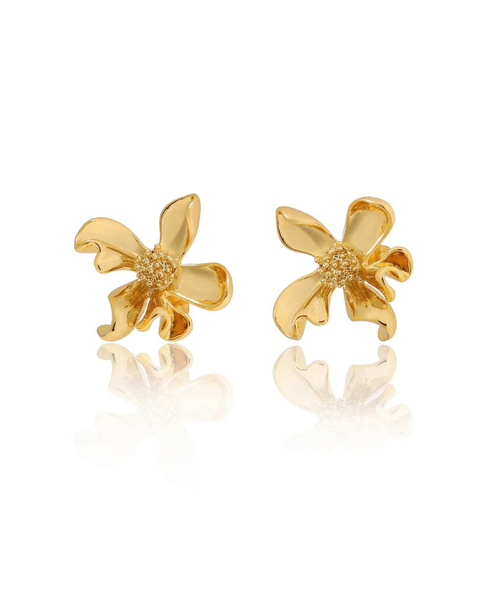 Gold Flower Earrings