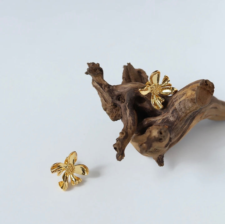 Gold Flower Earrings