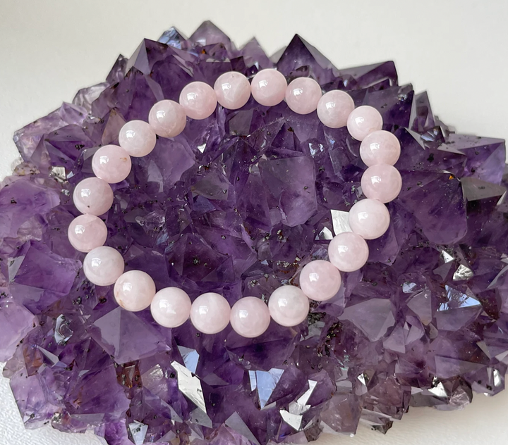 Rose Quartz Crystal Bead Bracelet 8mm