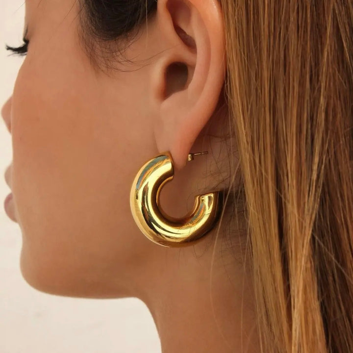 Chunky Gold Hoop Earrings