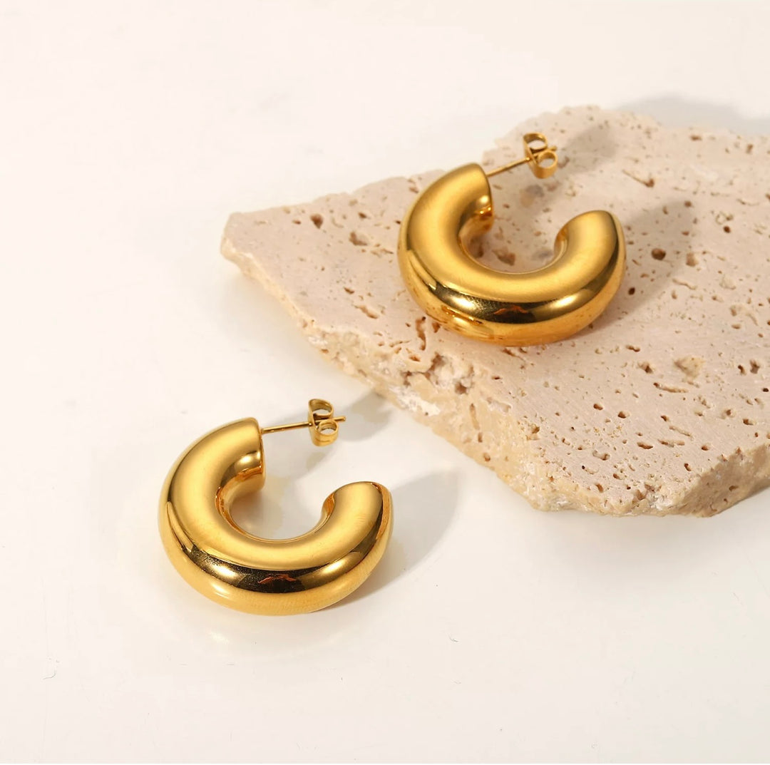 Chunky Gold Hoop Earrings