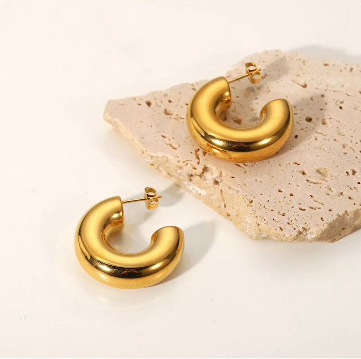 Chunky Gold Hoop Earrings