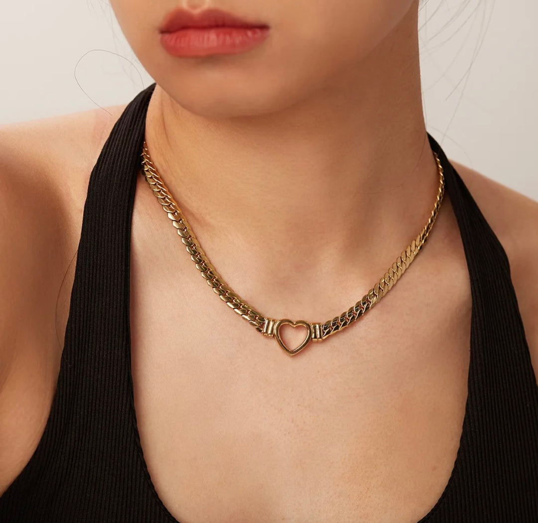 Trendy Heart Cuban Chain