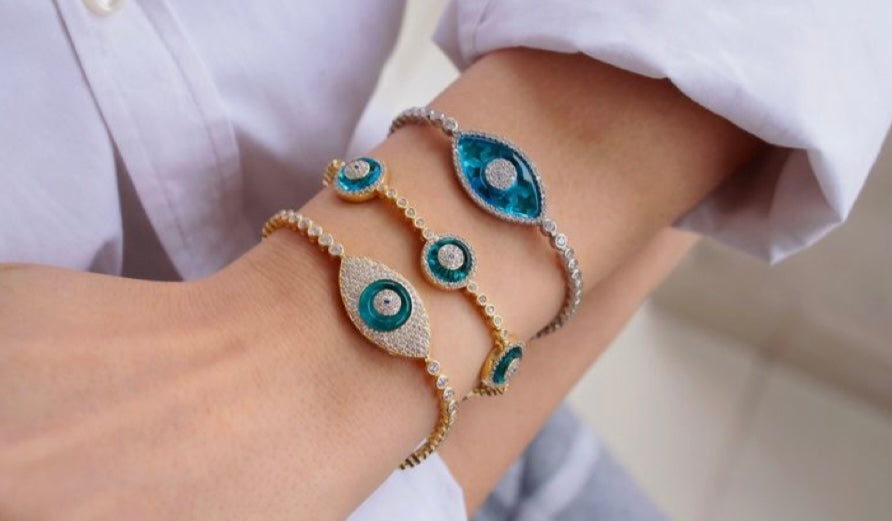 Evil Eye Tennis Silver Bracelet