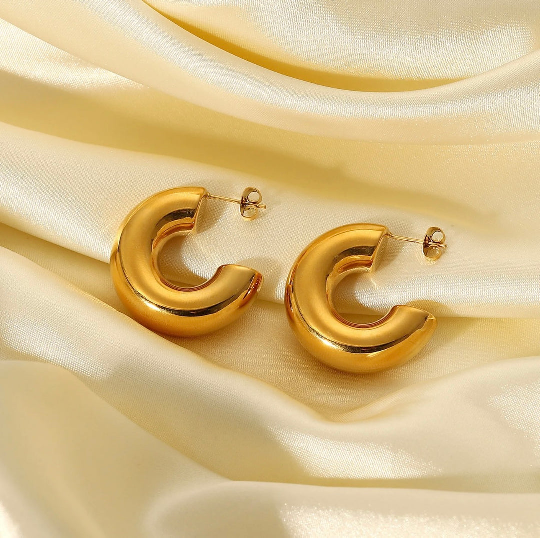 Chunky Gold Hoop Earrings