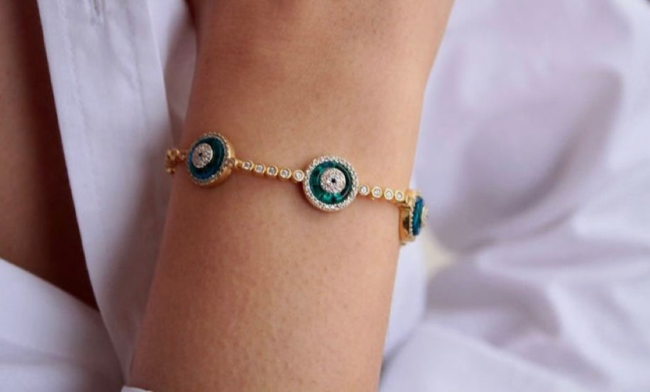 Evil Eye Tennis Silver Bracelet