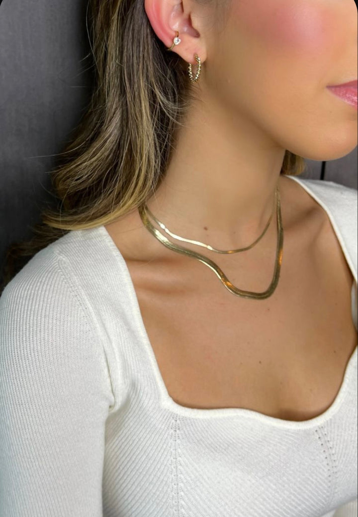 Sterling Silver Herringbone Necklace